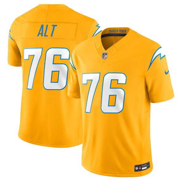 Men%27s Los Angeles Chargers #76 Joe Alt Gold 2025 F.U.S.E. Alternate Vapor Limited Stitched Jersey