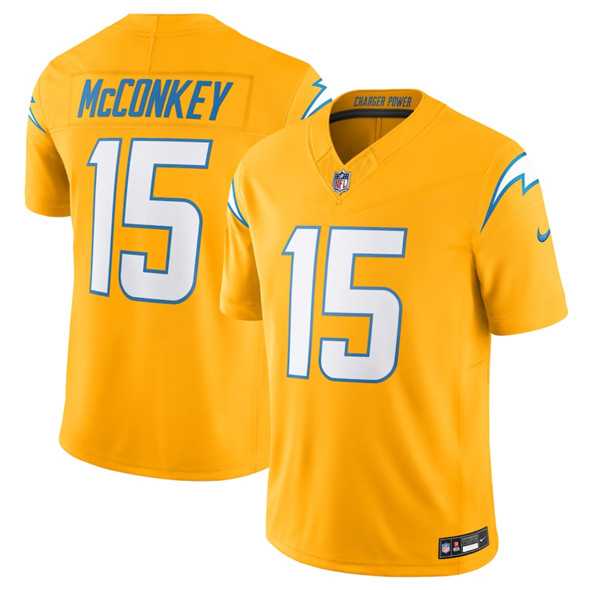 Men%27s Los Angeles Chargers #15 Ladd McConkey Gold 2025 F.U.S.E. AlternateVapor Limited Stitched Jersey