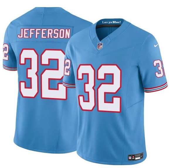 Men%27s Tennessee Titans #32 Jermar Jefferson Blue 2025 F.U.S.E. Throwback Vapor Limited Stitched Jersey Dzhi