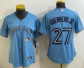 Women%27s Toronto Blue Jays #27 Vladimir Guerrero Jr Light Blue Cool Base Jersey