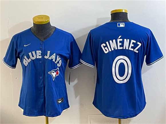 Women%27s Toronto Blue Jays #0 Andres Gimenez Blue Cool Base Stitched Jersey