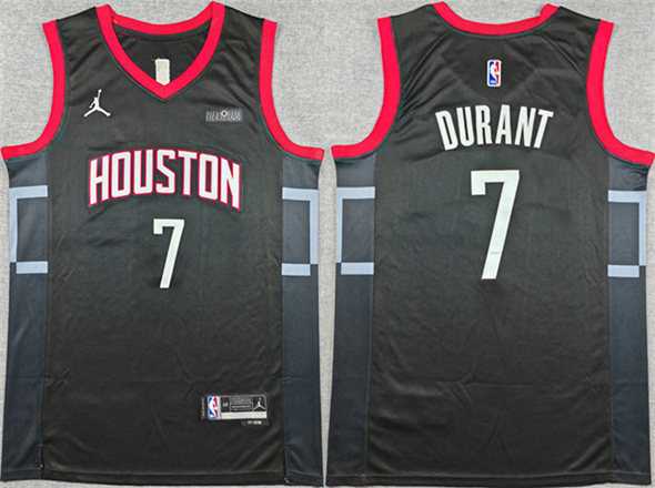Men%27s Houston Rockets #7 Kevin Durant Black Statement Edition Stitched Jersey