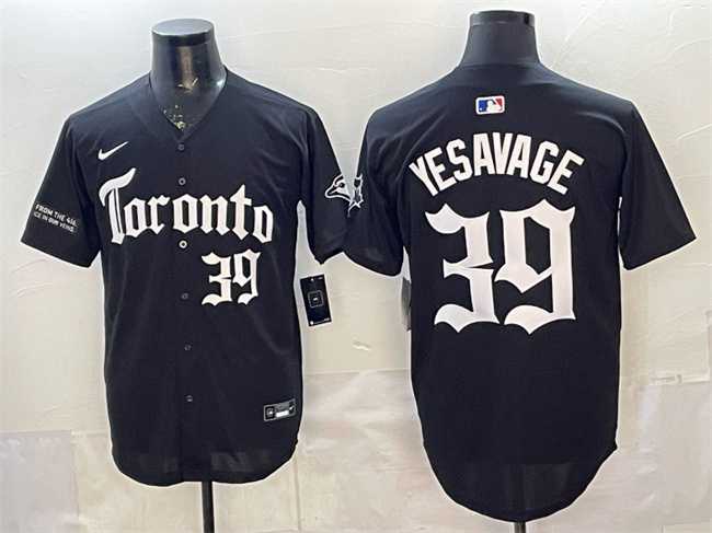 Men%27s Toronto Blue Jays #39 Trey Yesavage Black Gothic North Edition Limited Stitched Jersey Dzhi