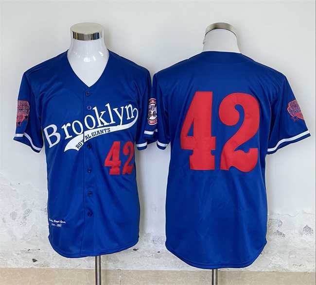 Men%27s Brooklyn Dodgers #42 Jackie Robinson Royal Stitched Jersey