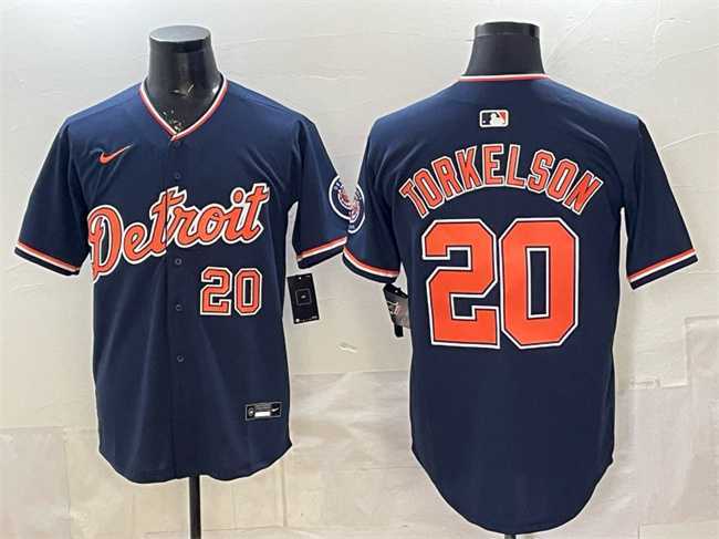 Men%27s Detroit Tigers #20 Spencer Torkelson Navy 2026 Alternate Vapor Premier Limited Stitched Jersey