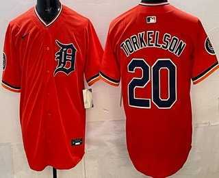 Men%27s Detroit Tigers #20 Spencer Torkelson Orange Limited Jersey