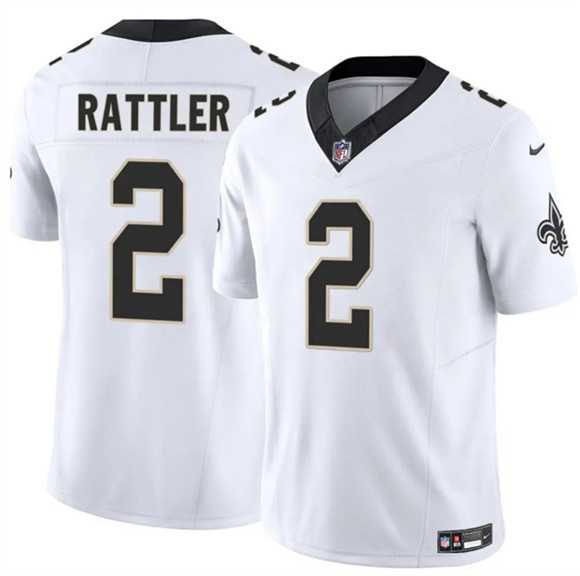 Men & Women & Youth New Orleans Saints #2 Spencer Rattler White 2025 F.U.S.E Vapor Limited Stitched Jersey