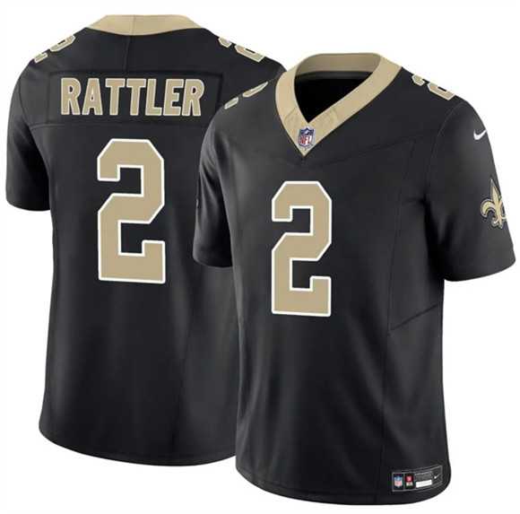 Men & Women & Youth New Orleans Saints #2 Spencer Rattler Black 2025 F.U.S.E Vapor Limited Stitched Jersey