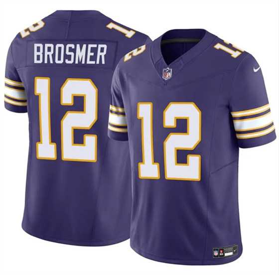 Men & Women & Youth Minnesota Vikings #12 Max Brosmer Purple 2025 F.U.S.E. Throwback Vapor Untouchable Limited Stitched Jersey