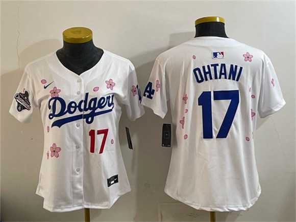 Youth Los Angeles Dodgers #17 Shohei Ohtani White 2025 World Series Champions Patch Tokyo Series Limited Stitched Jersey Dzhi