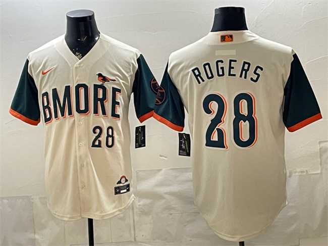 Men%27s Baltimore Orioles #28 Trevor Rogers Natural 2026 City Connect Stadium Stitched Jersey