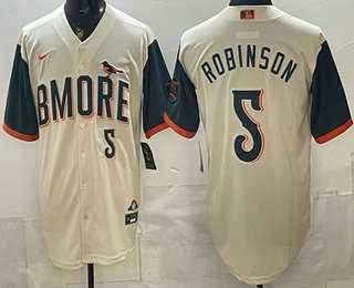 Men%27s Baltimore Orioles #5 Brooks Robinson Cream 2026 City Connect Stadium Jersey