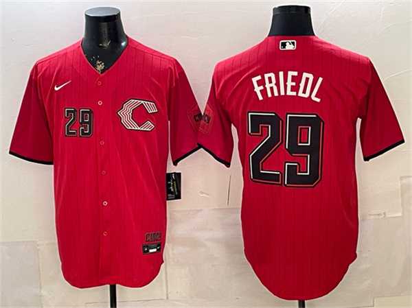 Men%27s Cincinnati Reds #29 TJ Friedl Red 2026 City Connect Stadium Stitched Jersey