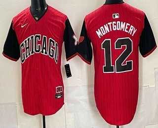 Men%27s Chicago White Sox #12 Colson Montgomery Red 2025 City Connect Limited Stitched Jersey