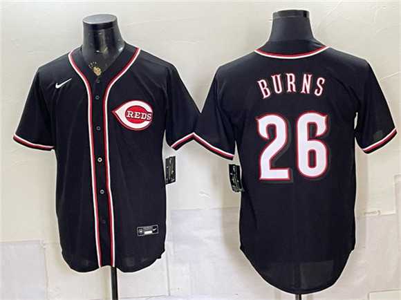 Men%27s Cincinnati Reds #26 Chase Burns 2026 Fashion Replica Black Out Stitched Jersey