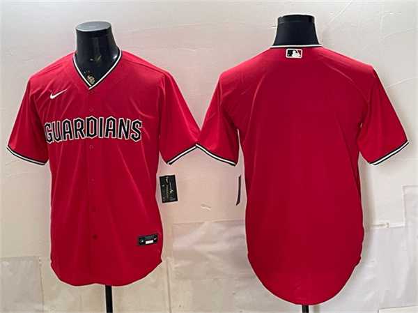 Men%27s Cleveland Guardians Blank Red Cool Base Stitched Jersey