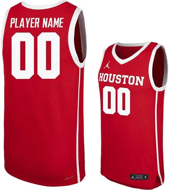 Men%27s Houston Cougars Active Player Custom Red Stitched Basketball Jersey