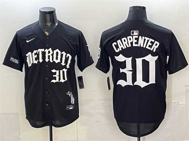 Men%27s Detroit Tigers #30 Kerry Carpenter 2026 Black %27Motor Gothic Edition%27 Vapor Premier Limited Stitched Jersey Dzhi