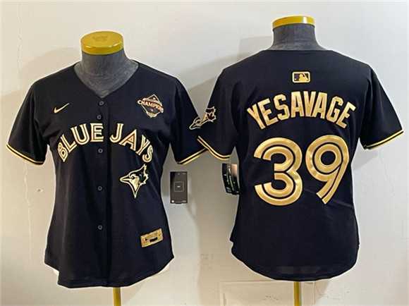 Youth Toronto Blue Jays #39 Trey Yesavage Black Gold 2025 American League Champions Limited Stitched Jersey Dzhi