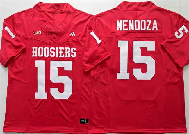 Men%27s Indiana Hoosiers #15 Fernando Mendoza Red Stitched Basketball Jersey