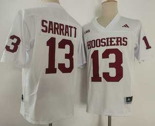 Men%27s Indiana Hoosiers #13 Elijah Sarratt Limited White FUSE College Jersey