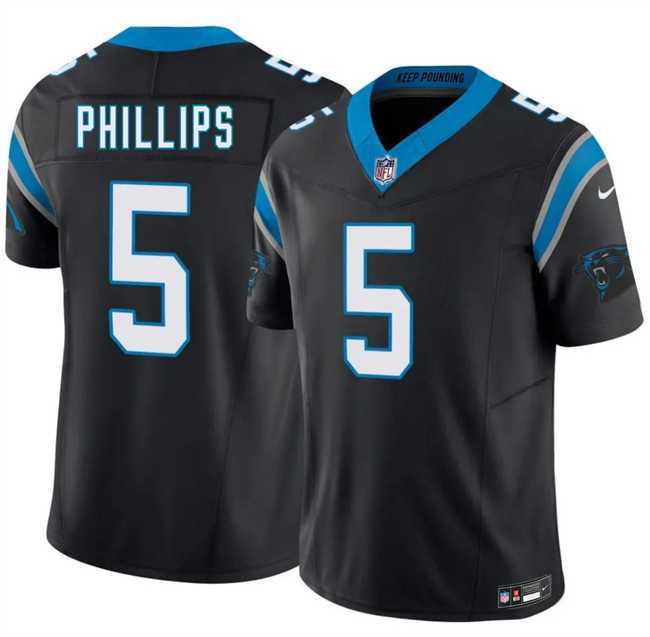 Men%27s Carolina Panthers #5 Jaelan Phillips Black 2025 F.U.S.E. Vapor Limited Stitched NFL Jersey Dzhi