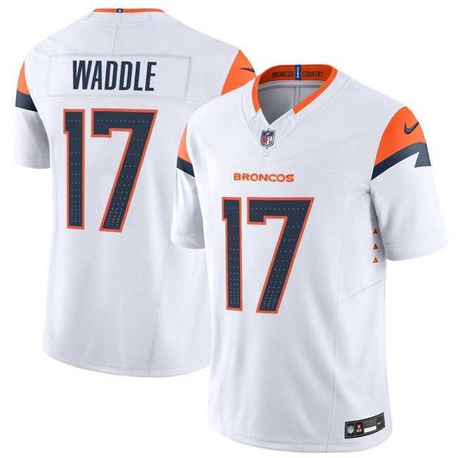 Men%27s Denver Broncos #17 Jaylen Waddle White 2026 F.U.S.E. Vapor Limited Stitched Jersey Dzhi