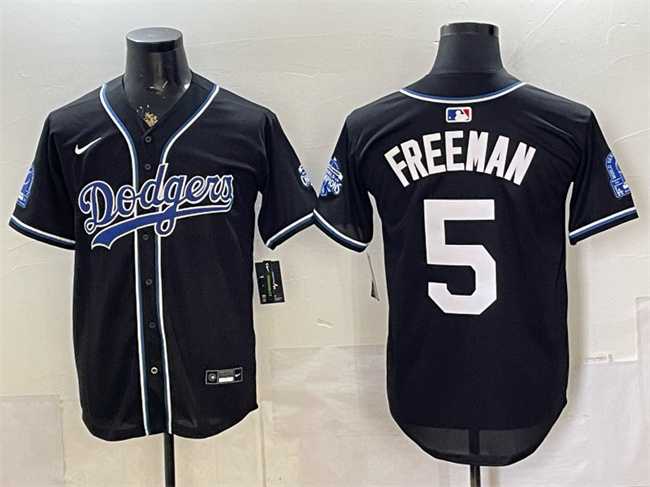 Men%27s Los Angeles Dodgers #5 Freddie Freeman B2B Champs 2026 Black Out Style Vapor Limited Stitched Jersey