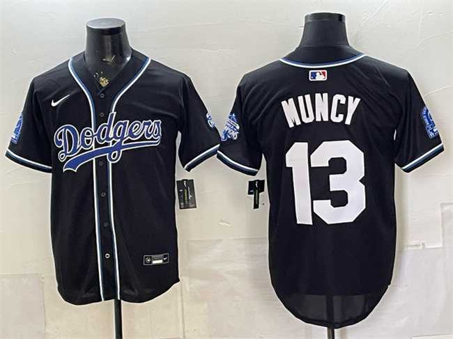Men%27s Los Angeles Dodgers #13 Max Muncy B2B Champs 2026 Black Out Style Vapor Limited Stitched Jersey