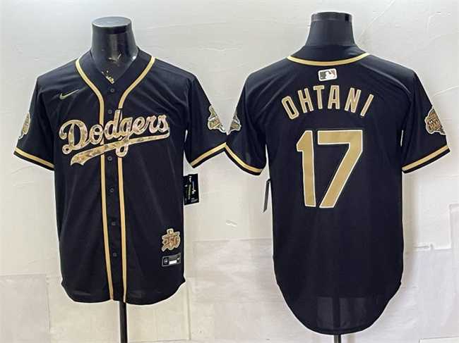 Men%27s Los Angeles Dodgers #17 Shohei Ohtani Black 2026 Armed Forces Day Stitched Jersey Dzhi