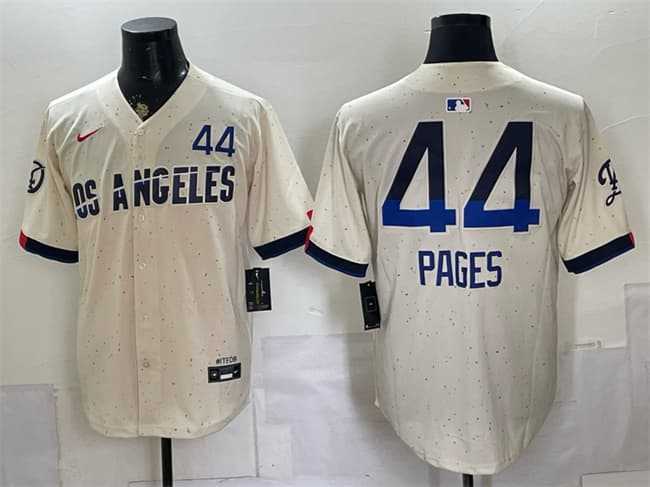Men%27s Los Angeles Dodgers #44 Andy Pages Cream 2024 City Connect Limited Stitched Jersey Dzhi