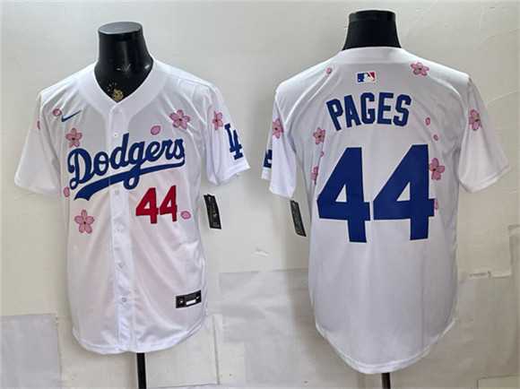 Men%27s Los Angeles Dodgers #44 Andy Pages White 2025 Tokyo Series Limited Stitched Jersey