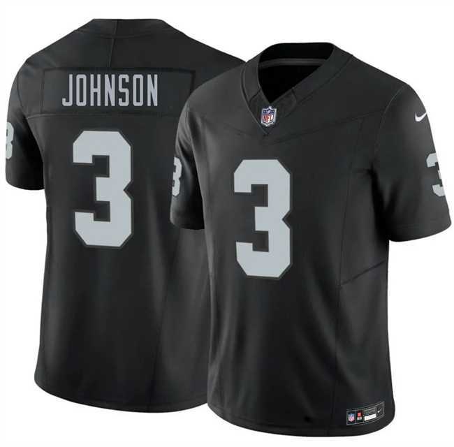 Men%27s Las Vegas Raiders #3 Taron Johnson Black 2026 F.U.S.E. Vapor Untouchable Limited Stitched Jersey Dzhi