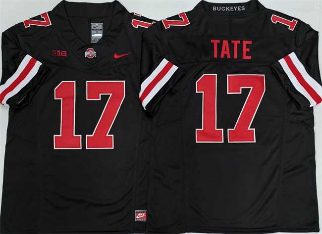 Men%27s Ohio State Buckeyes #17 Carnell Tate Black 2025 F.U.S.E. Limited Stitched Jersey