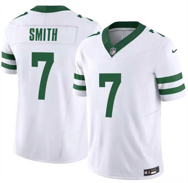 Men%27s New York Jets #7 Geno Smith White 2025 F.U.S.E. Vapor Untouchable Limited Stitched Jersey Dzhi