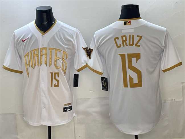 Men%27s Pittsburgh Pirates #15 Oswin Appollis White 2026 City Connect Stadium Stitched Jersey