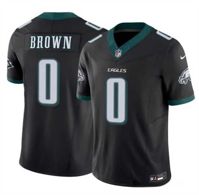 Men%27s Philadelphia Eagles #0 Hollywood Brown Black 2026 F.U.S.E. Vapor Untouchable Limited Stitched Jersey Dzhi