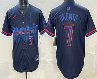 Men%27s Toronto Blue Jays #7 Kazuma Okamoto Black City Limited Jersey