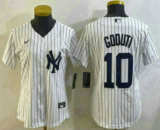 Youth New York Yankees #10 Goduti White Cool Base Stitched Jersey