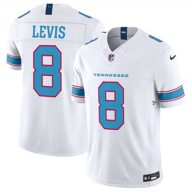 Men%27s Tennessee Titans #8 Will Levis White 2026 F.U.S.E. Vapor Limited Stitched Jersey Dzhi