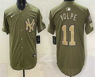 Men%27s New York Yankees #11 Anthony Volpe Olive 2026 Armed Forces Day Jersey Dzhi