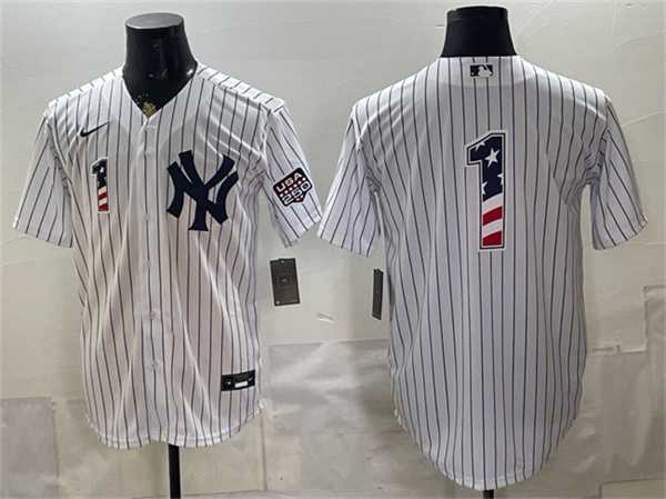 Men%27s New York Yankees #1 Bobby Murcer White 2026 USA 250 Fourth of July Home Stadium Stitched Jersey Dzhi
