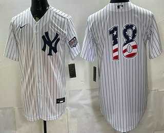 Men%27s New York Yankees #18 Andrew Benintendi White 2026 USA 250 Fourth of July Home Stadium Stitched Jersey Dzhi