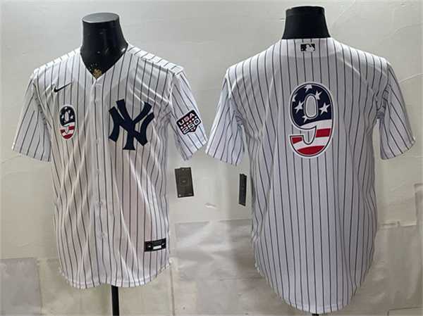 Men%27s New York Yankees #9 Roger Maris White 2026 USA 250 Fourth of July Home Stadium Stitched Baseball Jersey Dzhi