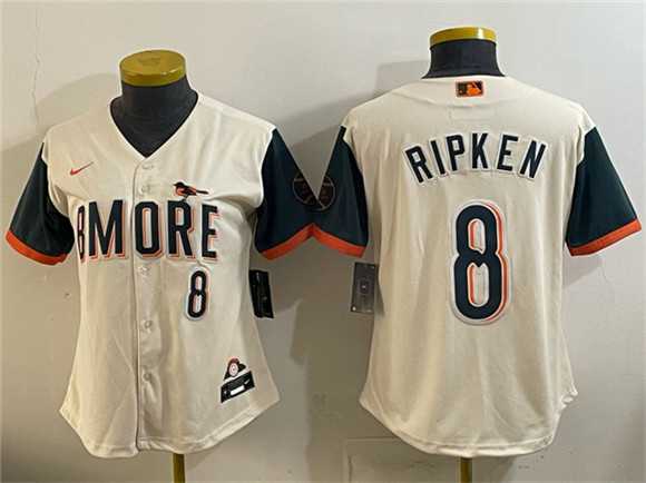 Youth Baltimore Orioles #8 Cal Ripken Jr Natural 2026 City Connect Stadium Stitched Jersey