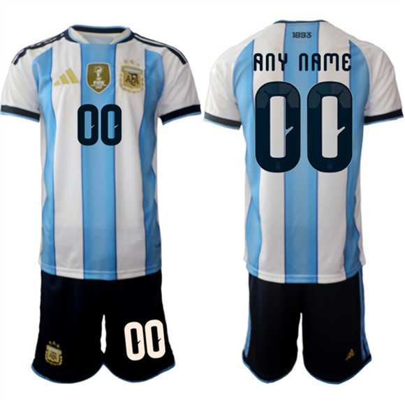 Men%27s Argentina Custom White Blue 2025-26 Home Soccer Jersey Suit