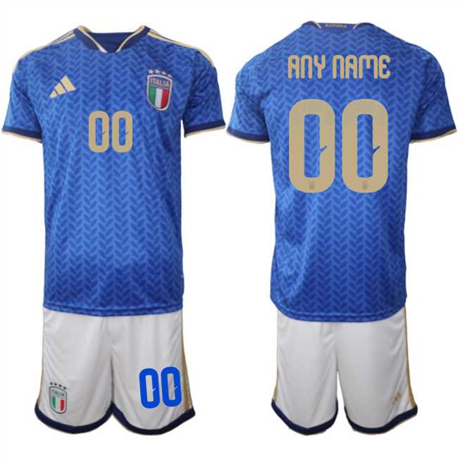 Men%27s Italy Custom 2025-26 Blue Home Soccer Jersey Suit