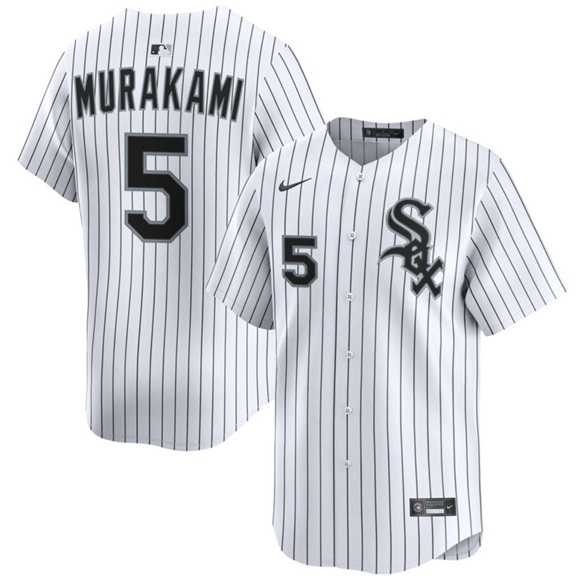 Men%27s Chicago White Sox #5 Munetaka Murakami White 2025 Home Limited Stitched Jersey Dzhi