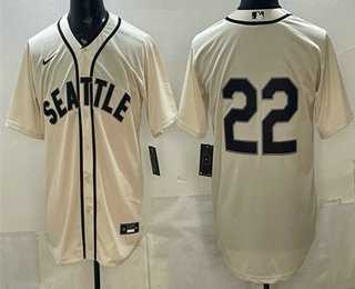 Men%27s Seattle Mariners #22 Bryan Woo Cream Alternate Stitched Jersey