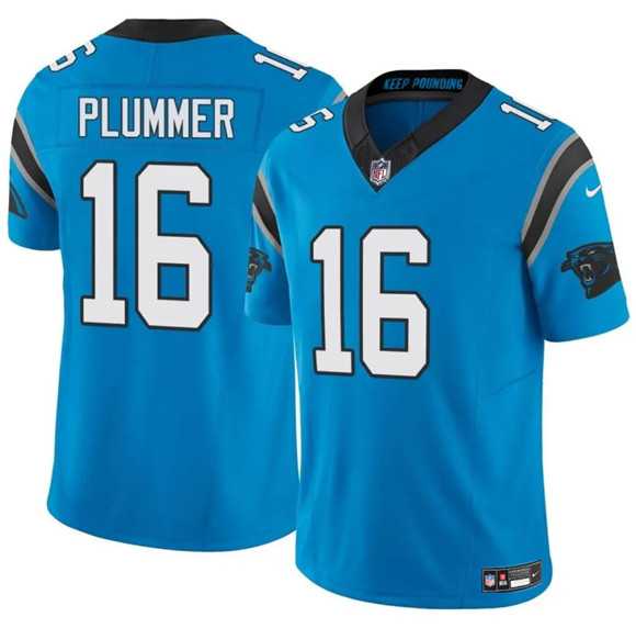 Men & Women & Youth Carolina Panthers #16 Jack Plummer Blue 2024 F.U.S.E. Vapor Limited Stitched Jersey